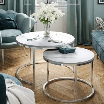 Couchtisch 2in1 CIRI CHROM LEVANTO