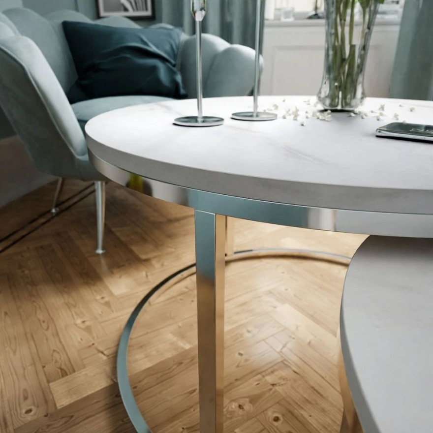 Couchtisch 2in1 CIRI CHROM LEVANTO