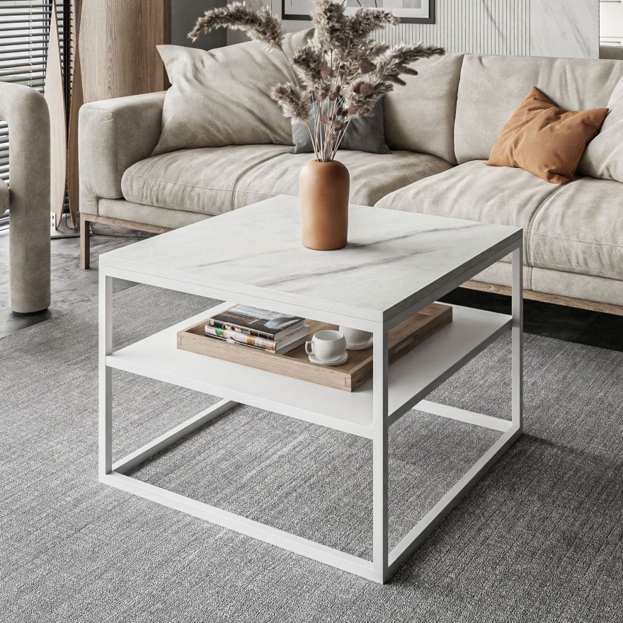 Couchtisch NOVA mit Ablage Marmor Levanto