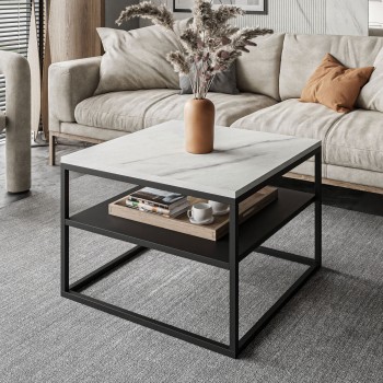 Couchtisch NOVA mit Ablage Marmor Levanto
