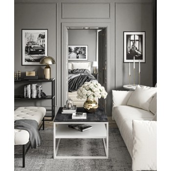 Couchtisch NOVA mit Ablage dunkler Beton