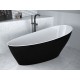 Freistehende Badewanne KAYA schwarz und weiß