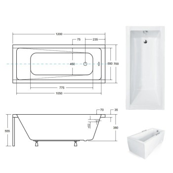 Rechteckige Badewanne MODERNA