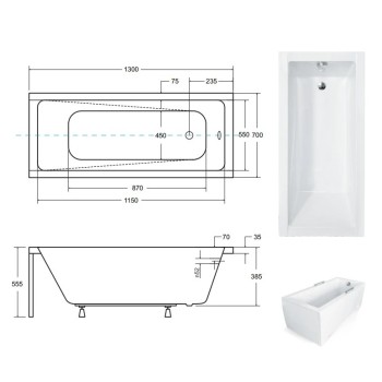 Rechteckige Badewanne MODERNA