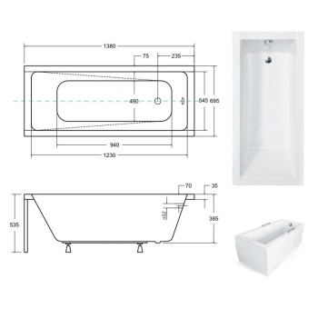 Rechteckige Badewanne MODERNA