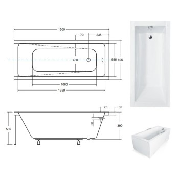 Rechteckige Badewanne MODERNA