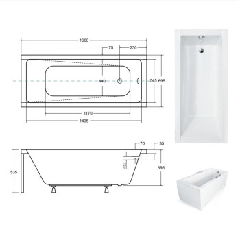 Rechteckige Badewanne MODERNA