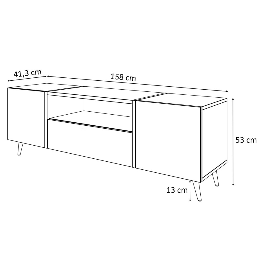 TV-Schrank ONYX LOFT auf Beinen 158 cm Flagstaff Eiche