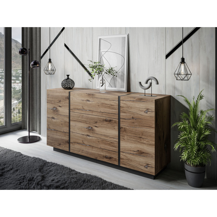 Kommode mit Schubladen ONYX LOFT Flagstaff Eiche