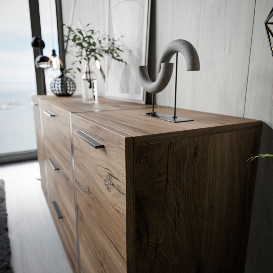 Kommode mit Schubladen ONYX LOFT Flagstaff Eiche