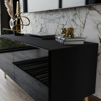 TV-Schrank AURA 100 schwarz hochglanz