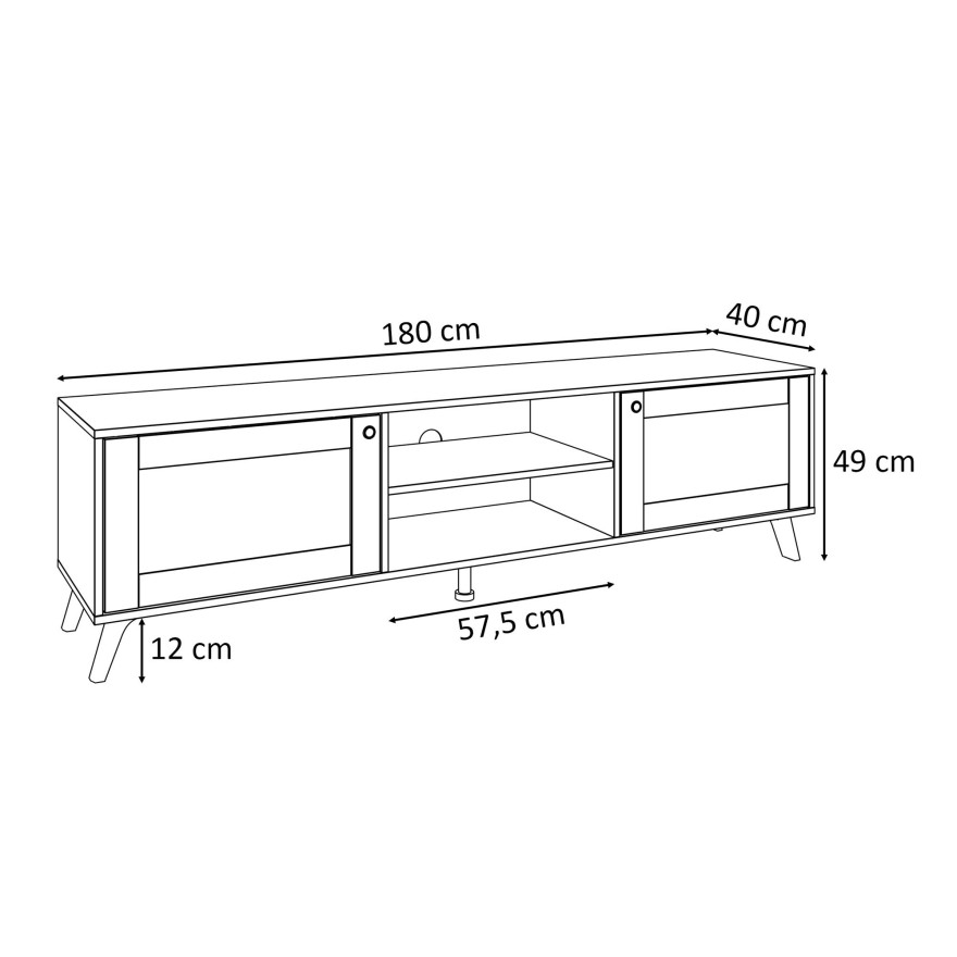 TV-Schrank VIENNA 3D mit Wiener Geflecht