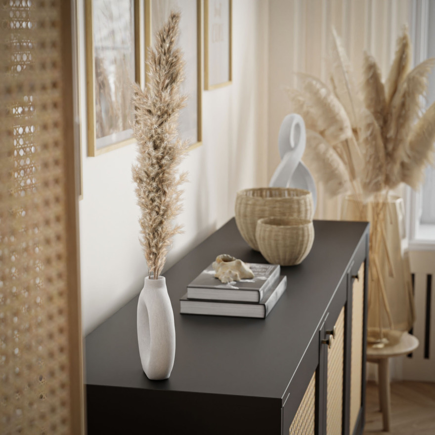 Dreitürige Kommode VIENNA 3D mit Wiener Geflecht