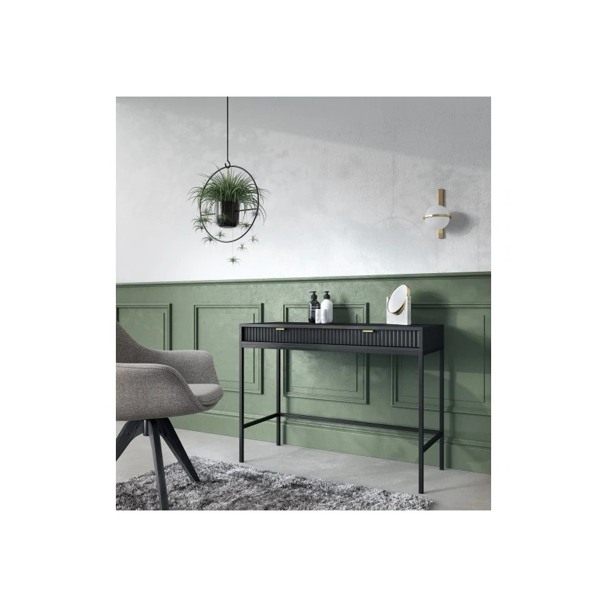 CORTADO schwarz-mattes Wohnzimmermöbel-Set