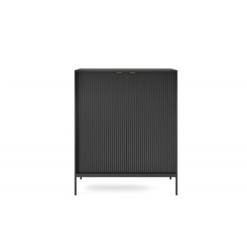 CORTADO schwarz-mattes Wohnzimmermöbel-Set