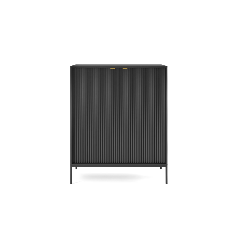 CORTADO II Wohnzimmer-Möbelset mattschwarz