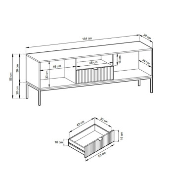 CORTADO II Wohnzimmer-Möbelset mattschwarz