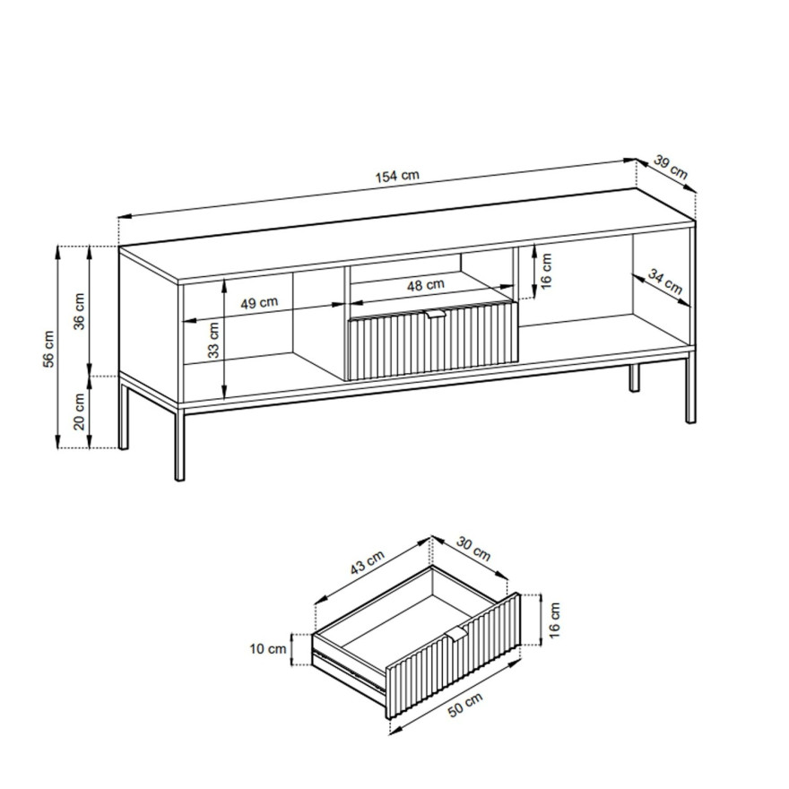 CORTADO II Wohnzimmer-Möbelset mattschwarz
