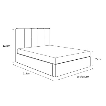 Kontinentalbett VILLEMO mit Behälter
