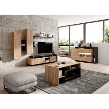 Couchtisch ALVO Anthrazit Craft Eiche