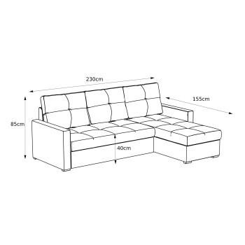 Polsterecksofa SCANDI mit Schlaffunktion