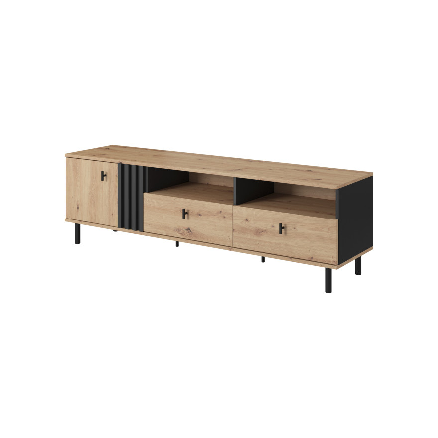 RTV-Schrank MADDIE 165 cm Eiche artisan anthrazit