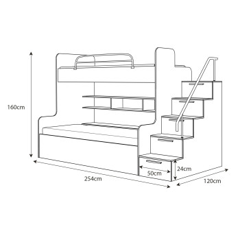 Kinderetagenbett KIDDO 2 Hochglanz