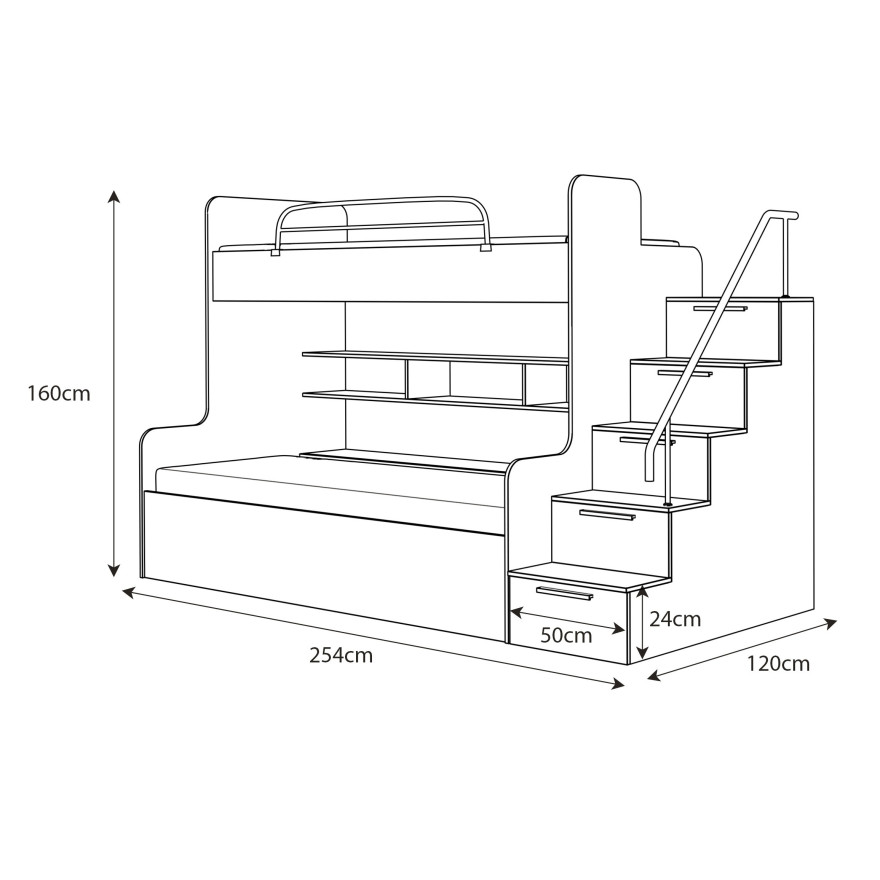 Kinderetagenbett KIDDO 2 Hochglanz
