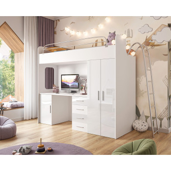 Kinderetagenbett KIDDO 4D Hochglanz