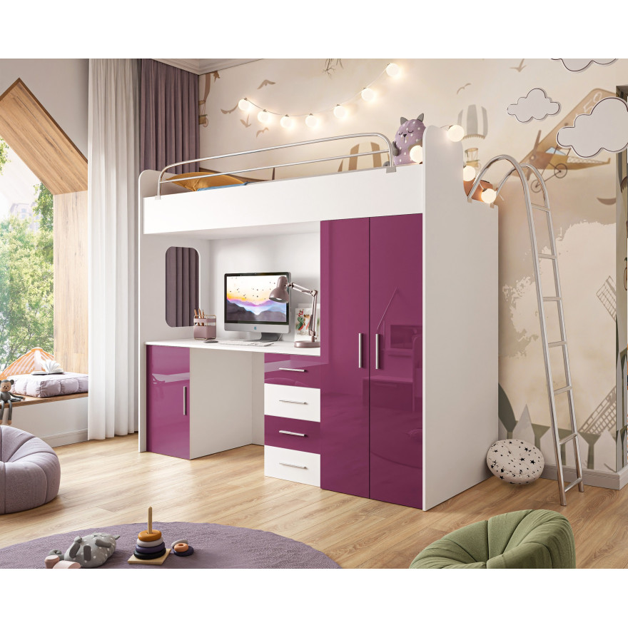 Kinderetagenbett KIDDO 4D Hochglanz