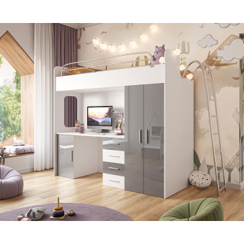 Kinderetagenbett KIDDO 4D Hochglanz