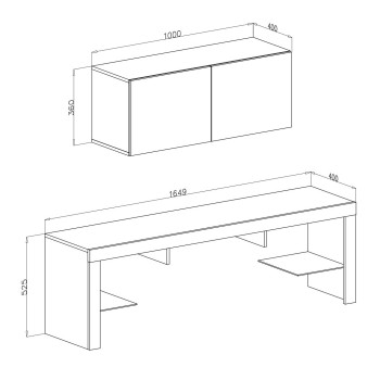 COLGANTE PLUS TV-Schrank mit Erweiterung + LED