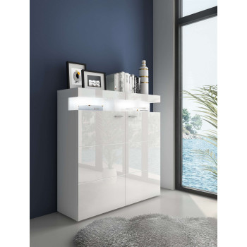 Kommode VANCOUVER W9.832 weiß Hochglanz mit LED