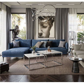 YOSHI GLASS 2in1 Chromgestell + Glasplatte weiß/schwarz