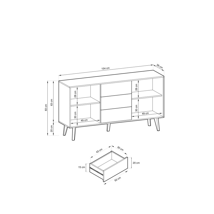 Zweitürige Kommode CONE KSZ154