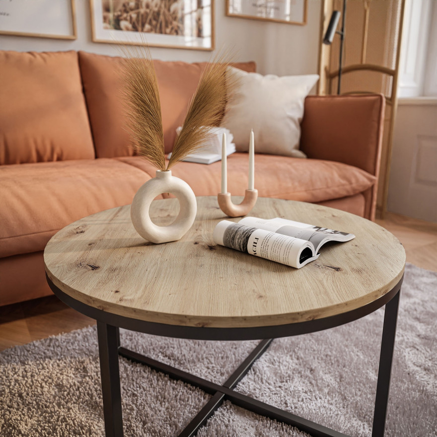 CIRI-X Runder Couchtisch Eiche wotan stirling CIRI-X Runder Couchtisch Eiche wotan stirling
