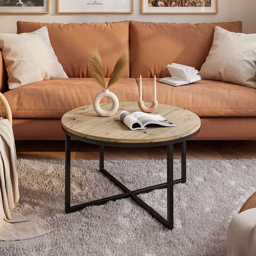 CIRI-X Runder Couchtisch Eiche wotan stirling CIRI-X Runder Couchtisch Eiche wotan stirling