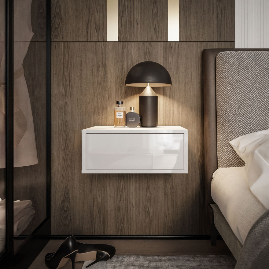 Hängender Nachttisch BLANCO glänzend Hängender Nachttisch BLANCO glänzend