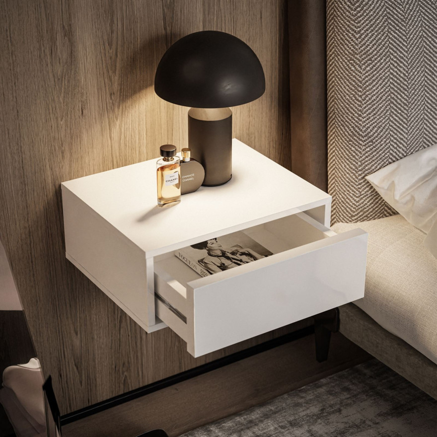 Hängender Nachttisch BLANCO glänzend Hängender Nachttisch BLANCO glänzend