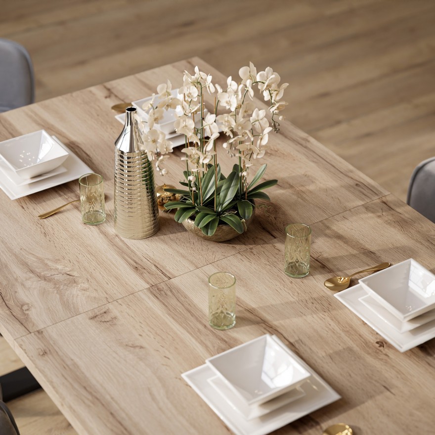 Möbelset ART - T-Klapptisch 150-198 und 4 Stühle