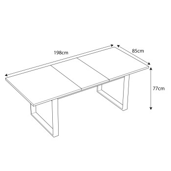 Möbelset ART - T-Klapptisch 150-198 und 4 Stühle