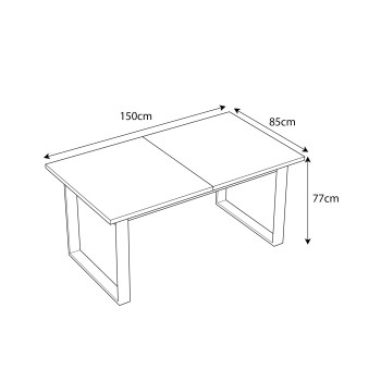 Möbelset ART - T-Klapptisch 150-198 und 4 Stühle