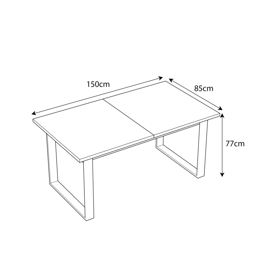 Möbelset ART - T-Klapptisch 150-198 und 4 Stühle