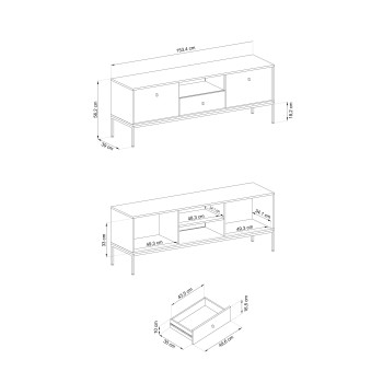 RTV-Schrank für TV DON BEIGE MRTV154 beige