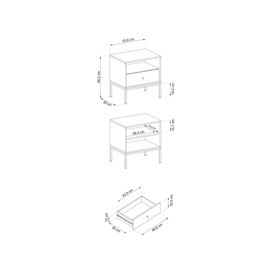 DON BEIGE Nachttisch MS54 beige