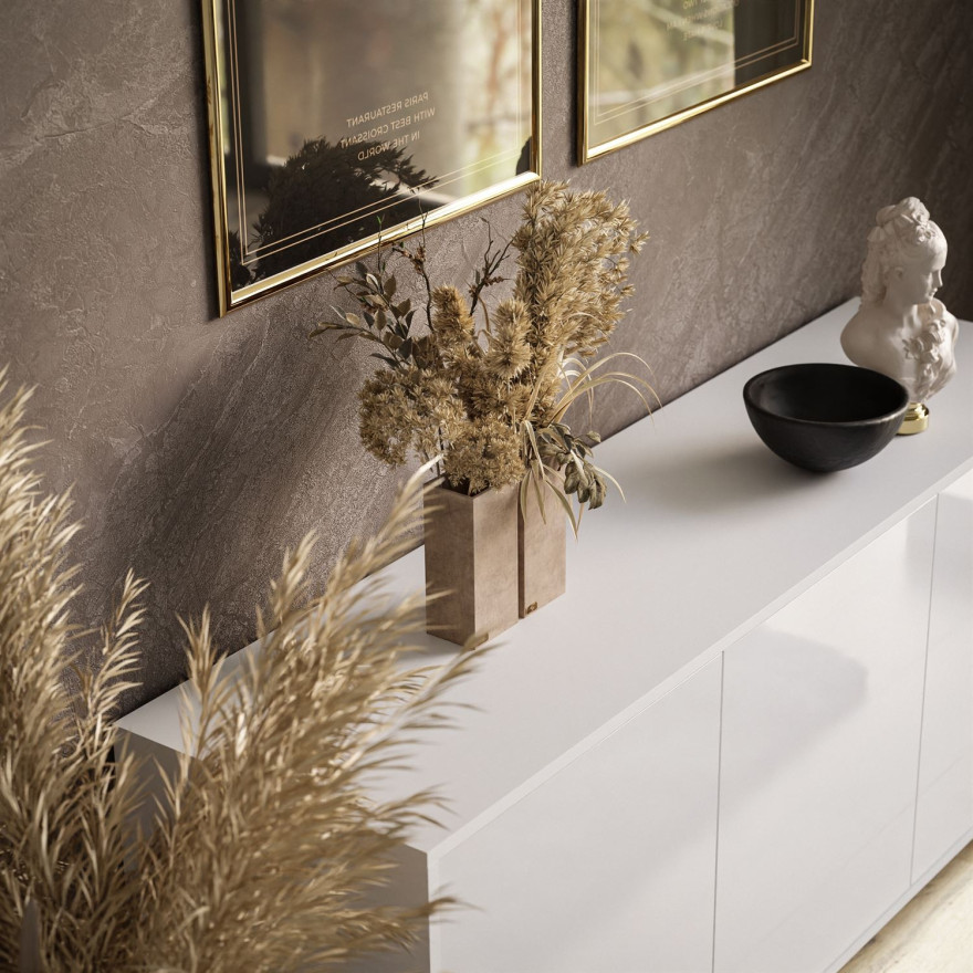 SANAYI hängende Wandkommode glänzend weiß