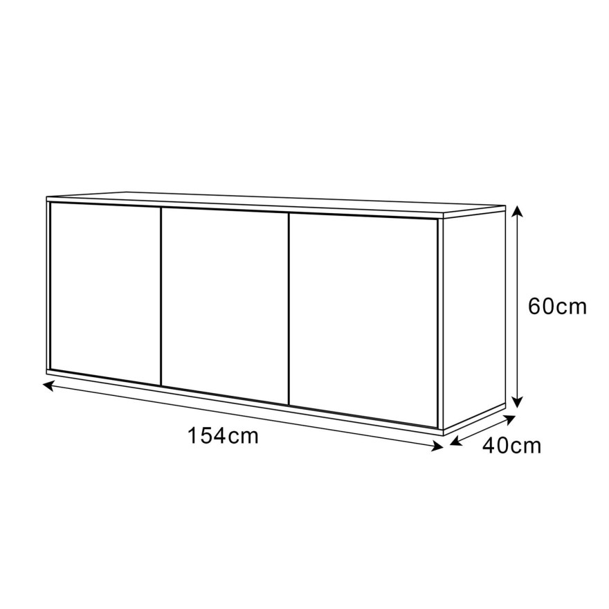 SANAYI hängende Wandkommode glänzend weiß