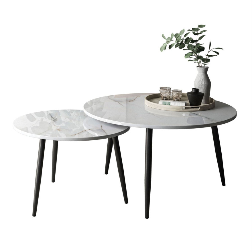 CORTE 2in1 Couchtisch in Hochglanz