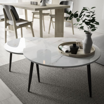 CORTE 2in1 Couchtisch in Hochglanz