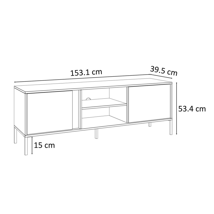 DELLE beige RTV Schrank 153 cm